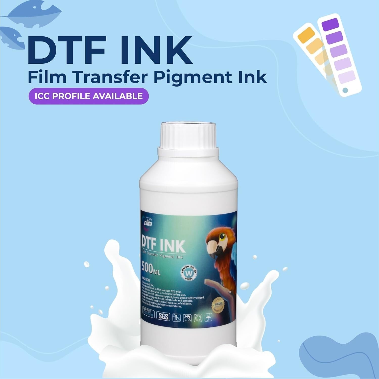 500ml DTF White Ink - Exceptional Fluency and Vibrant Prints for Custom Apparel