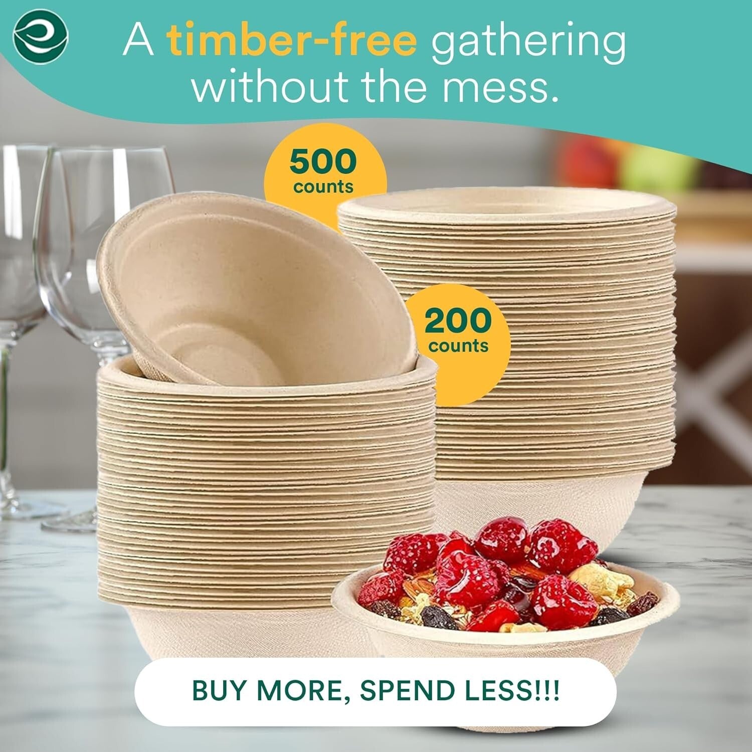 100% Compostable 24 Oz Soup Bowls - 1000 Pack Heavy-Duty Eco-Friendly Solution