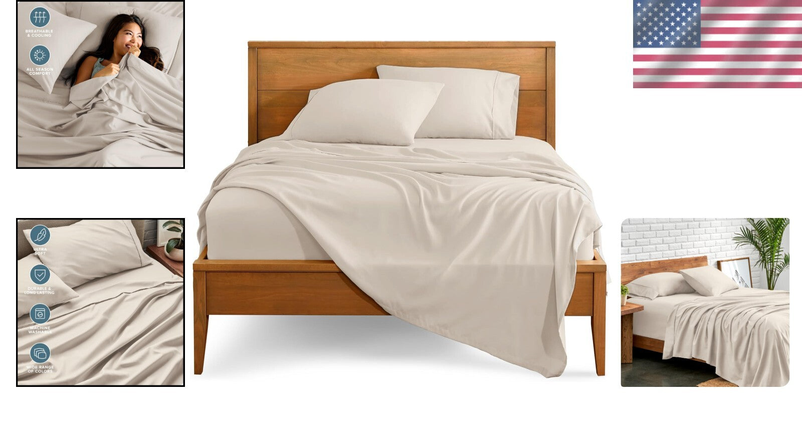 All-Season Luxury King Sheet Set - Lightweight Microfiber with Deep Pockets