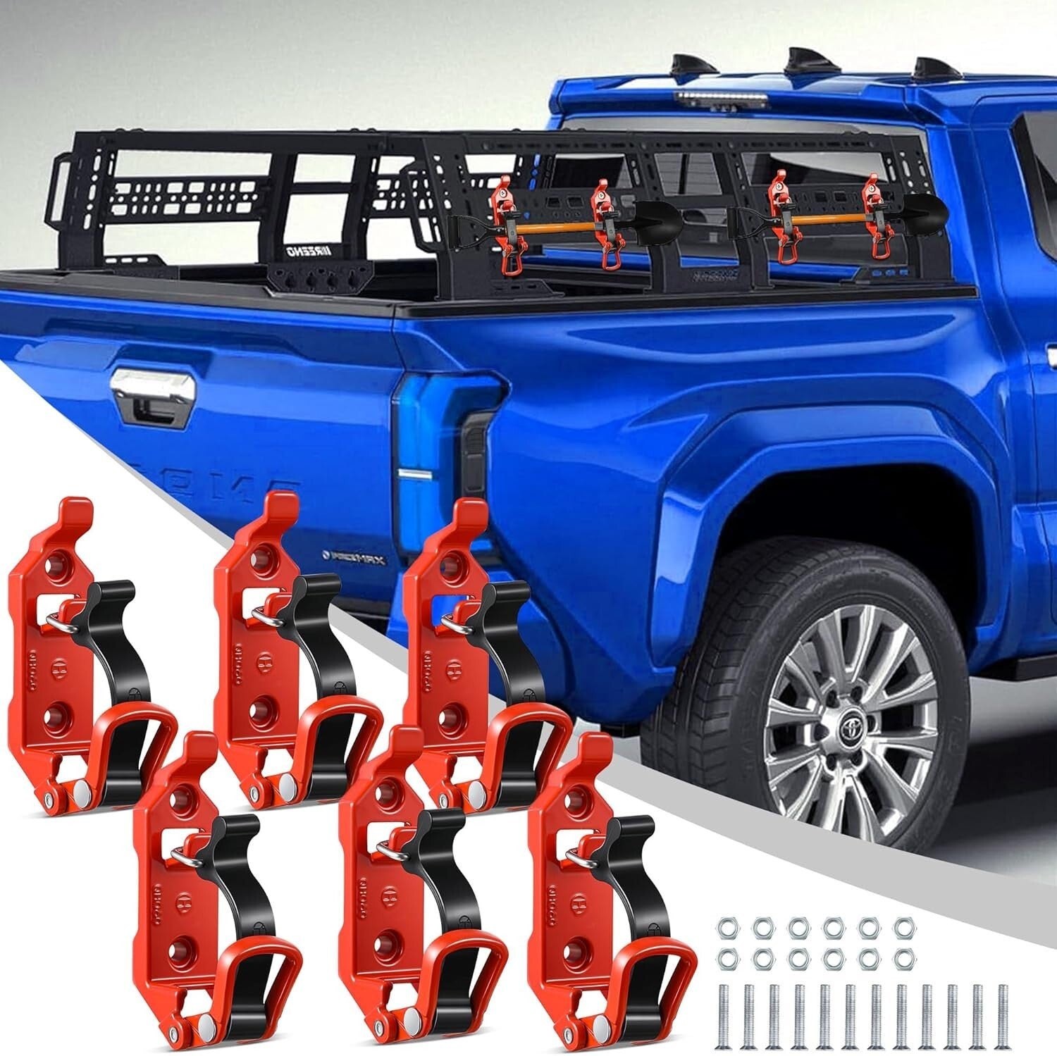 Durable 6-Piece Shovel Mounts for Trucks - Versatile Roof Rack Storage Solution