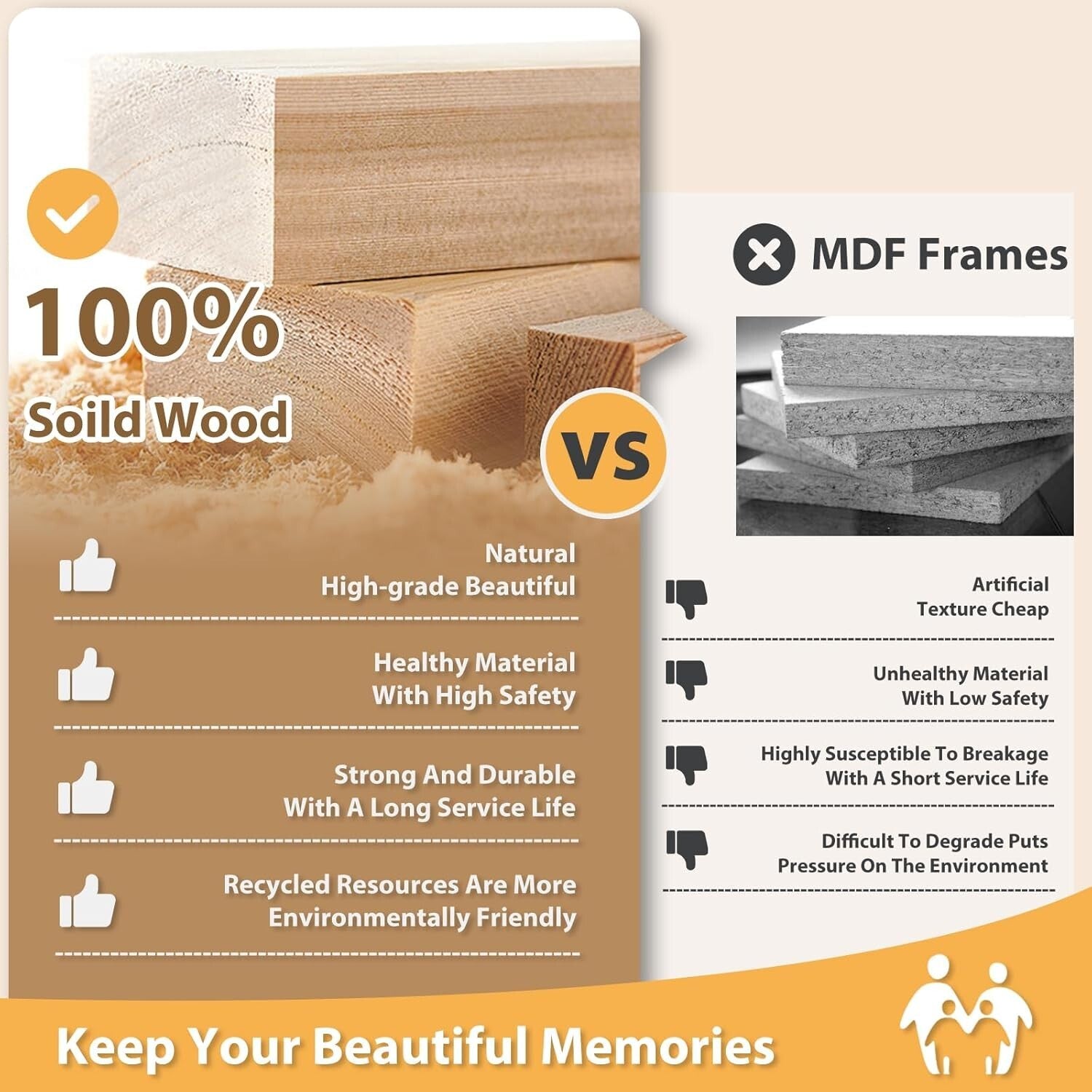 Superior Quality 16x20 Picture Frame: Solid Wood with Plexiglass, Ideal Gift