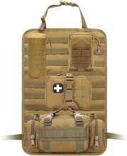 Load image into Gallery viewer, Universal MOLLE Tactical Seat Back Organizer - Durable Khaki Pouches Included