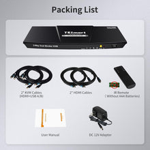 Load image into Gallery viewer, Versatile KVM Switch for Dual Monitors with Audio Output &amp; Hot Plug - 12V Power