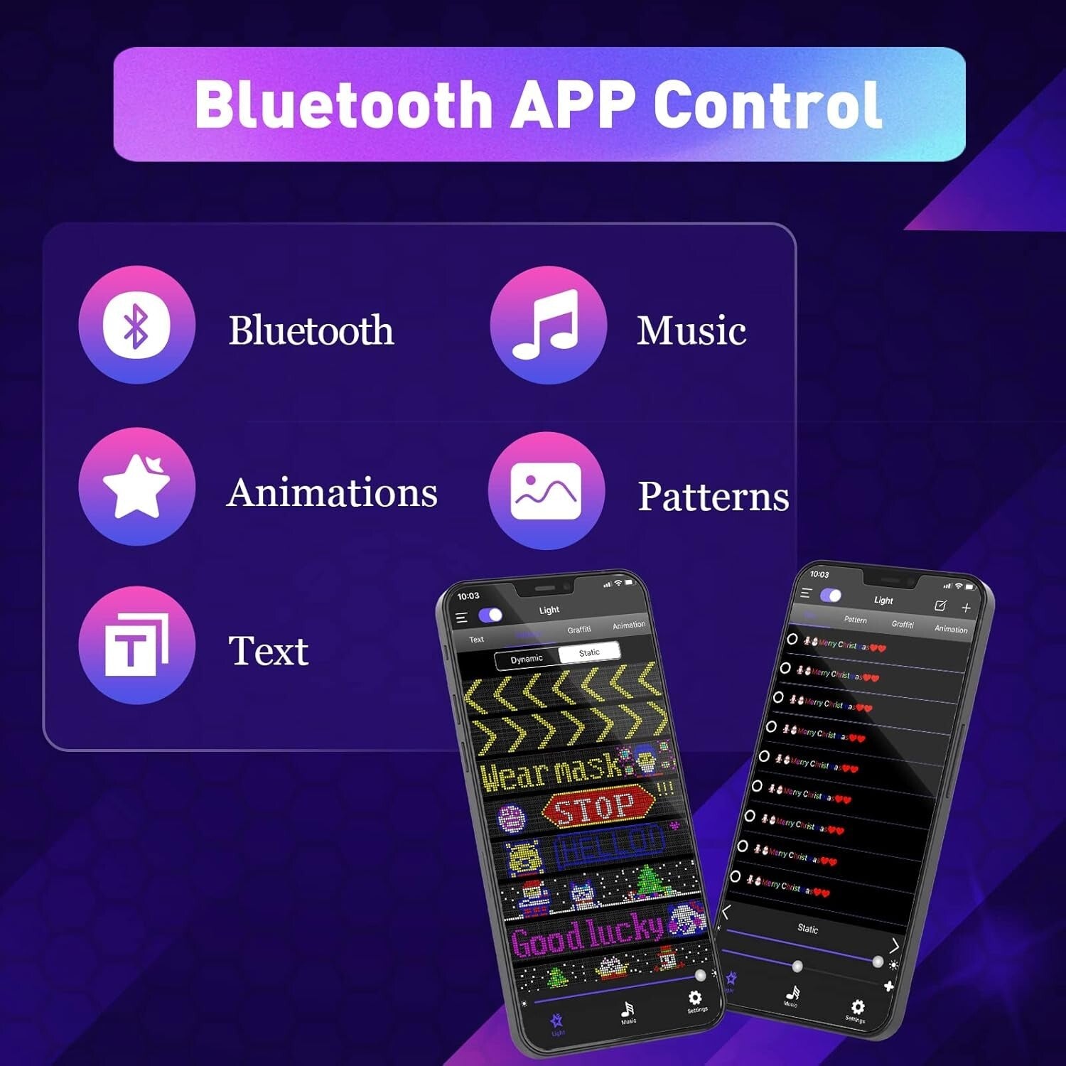 Flexible LED Message Display Board with Bluetooth - 19"x5" for Custom Designs