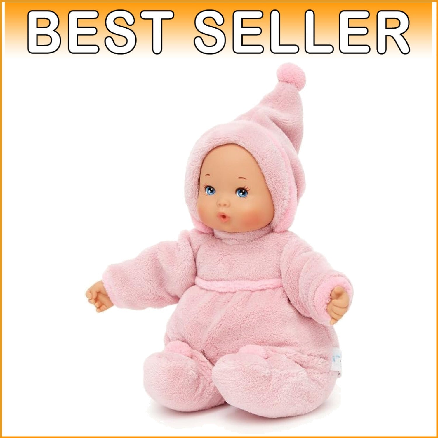 Light Skin Tone 12-Inch Baby Doll in Snuggly Pink Sleeper - Perfect Gift
