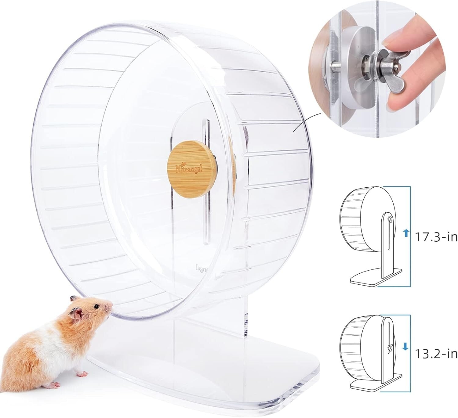 Extra Large Quiet Hamster Exercise Wheel with Adjustable Stand for Small Pets