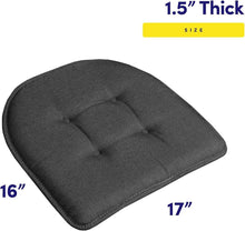 Load image into Gallery viewer, Non-Skid 6 Pack Charcoal Gray Memory Foam Chair Pads - Stylish Tufted Design