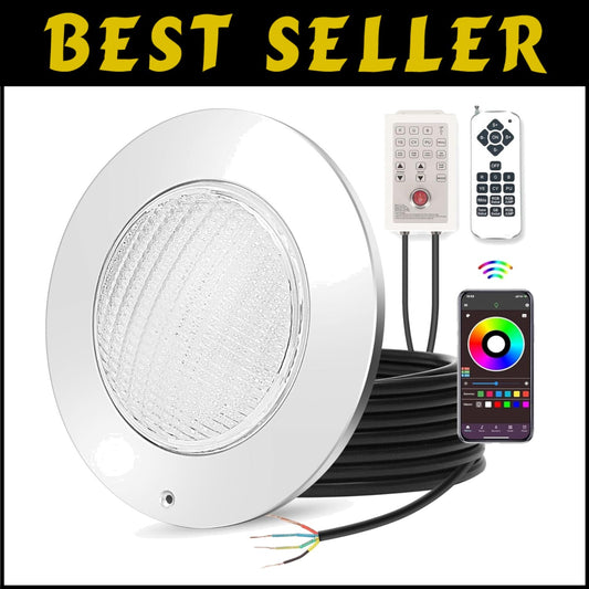 Versatile 54W Color Changing Pool Light - 12V Safe, Waterproof, Modern Design
