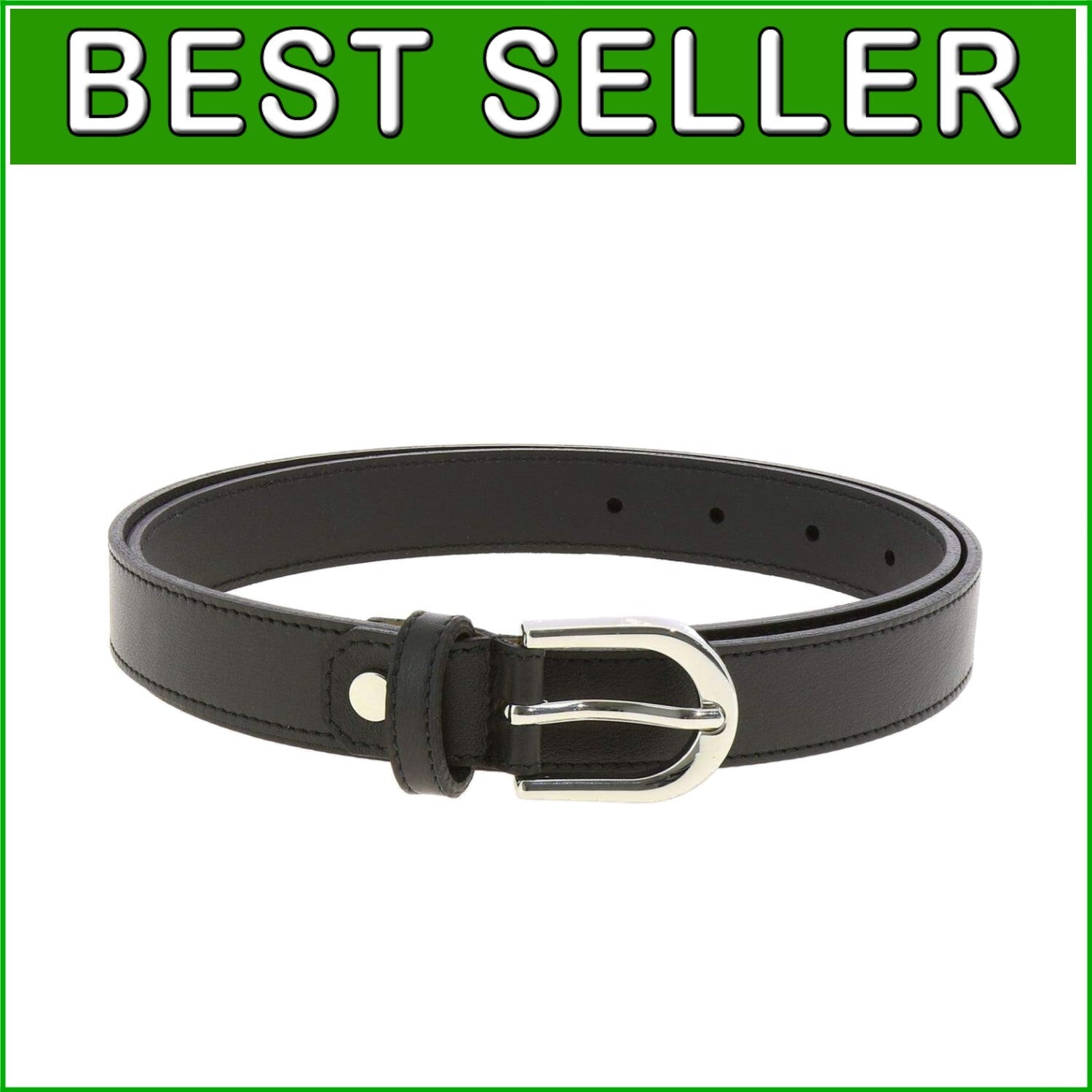 Versatile Genuine Leather Women's Belt – Polished Brass Buckle, Made in France