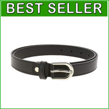 Load image into Gallery viewer, Versatile Genuine Leather Women's Belt – Polished Brass Buckle, Made in France