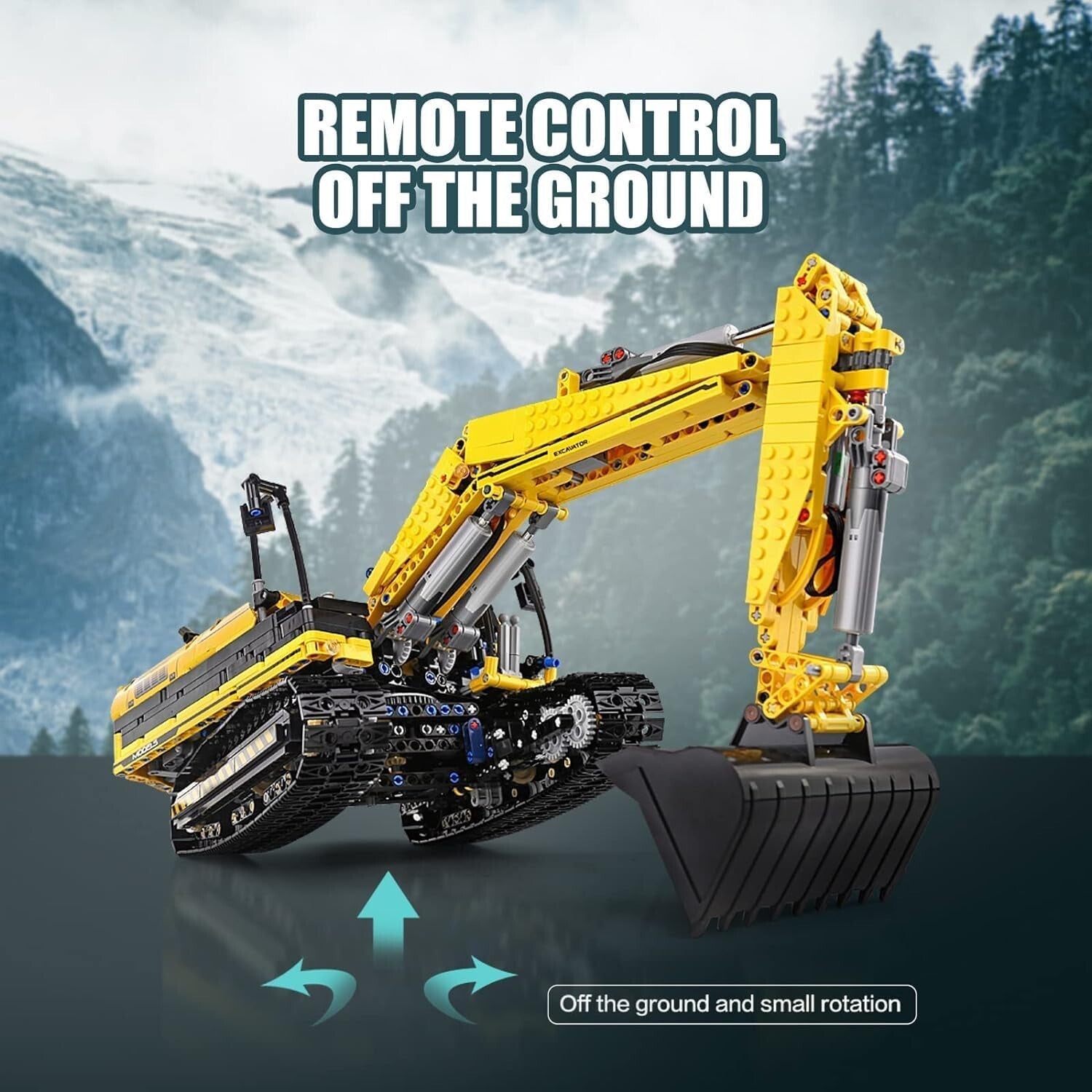 Kids' Remote Control Excavator - 1830 Pieces Building Set for STEM Learning