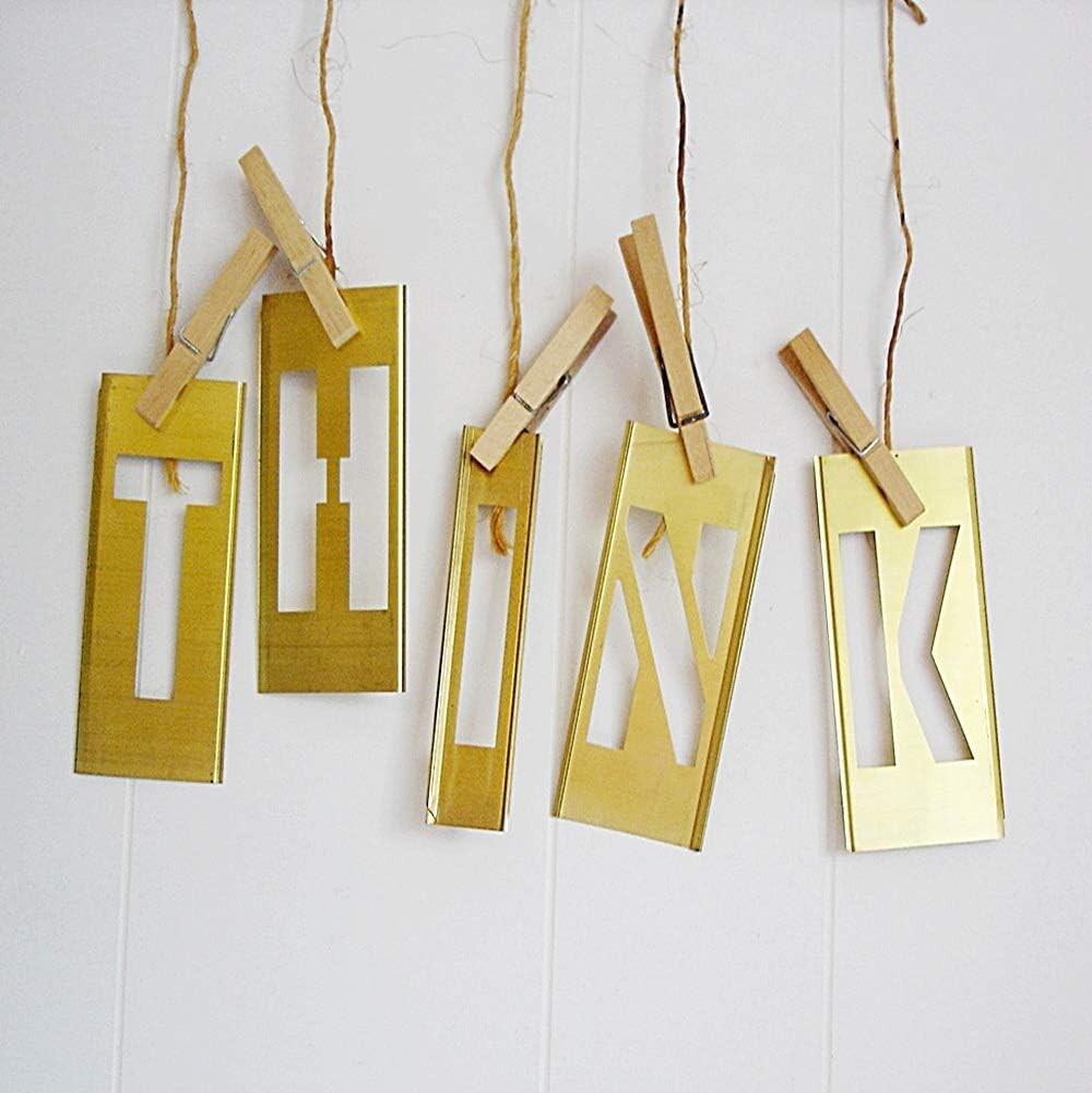 DIY 4-Inch Brass Stencil Kit - Punctuation, Letters & Numbers for Lasting Decor