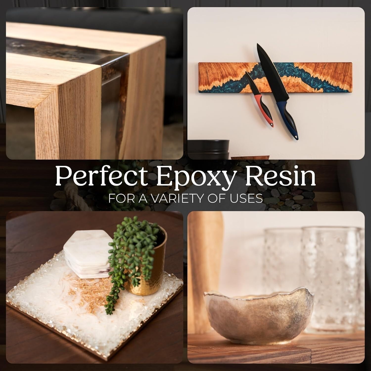 1 Gallon Crystal Clear Epoxy Resin Kit for Food Safe Art & Craft Projects