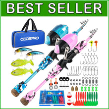 Load image into Gallery viewer, Beginner-Friendly Kids Fishing Kit - Pink Telescopic Rod &amp; Size Options 1.2-1.8M