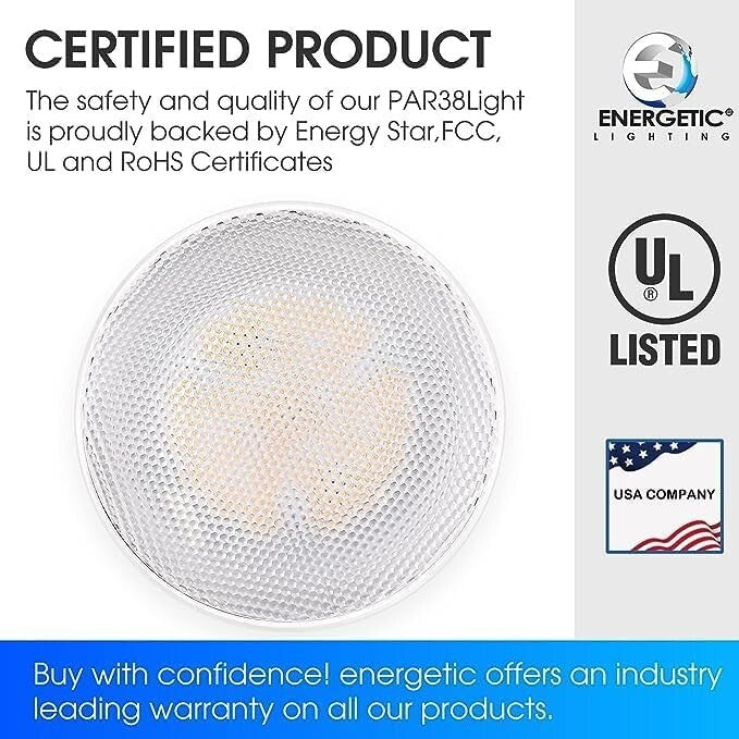 UL Certified LED Outdoor Flood Light Bulbs, 900 Lumens, Non-Dimmable - 12 Pack