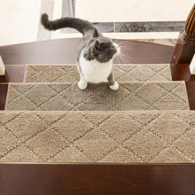 Load image into Gallery viewer, Indoor Non-Slip Carpet Stair Mats 28in x 9in - 15 Piece Set for Elegant Safety