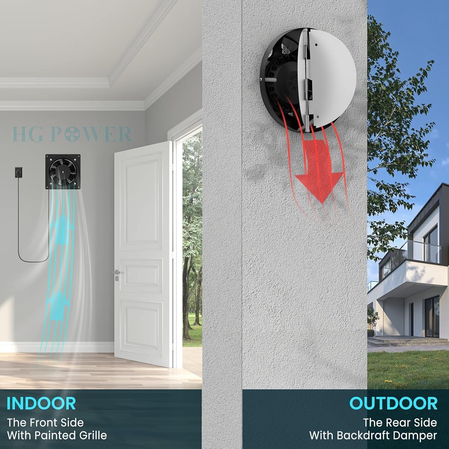 High-Performance 6" Exhaust Fan - Ideal for Kitchen, Bathroom, and Indoor Spaces