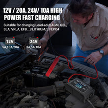 Load image into Gallery viewer, Smart Car Battery Charger - 20 Amp/12V &amp; 24V Compatible with Multi-Vehicle Use