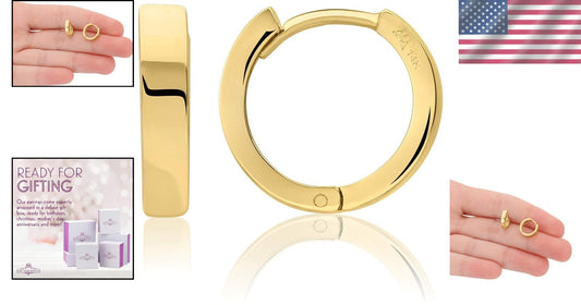 Stunning 14K Gold Huggie Hoop Earrings - Minimalist Style for Everyday Wear