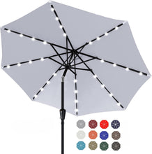 Load image into Gallery viewer, Stylish 11FT Solar Patio Umbrella with 32 Durable LED Lights for Outdoor Fun
