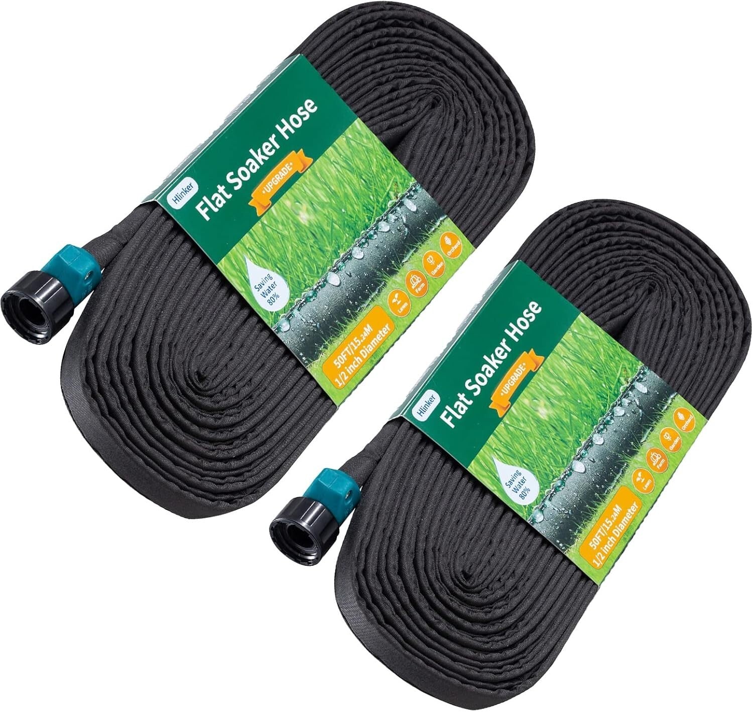 Eco-Friendly 100FT Flat Soaker Hose for Efficient Drip Irrigation, Linkable