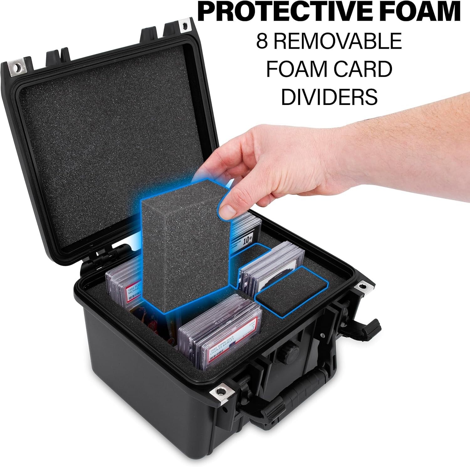 Crushproof Card Storage Box with Dividers for 40 BGS PSA Slabs & 150 Top Loaders