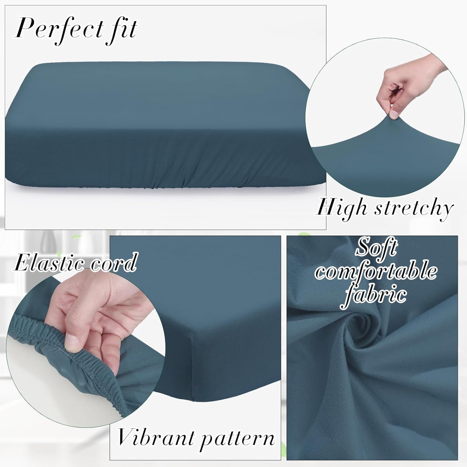 8 Stylish Stretch Cushion Covers - Waterproof Protection for Outdoor Furniture