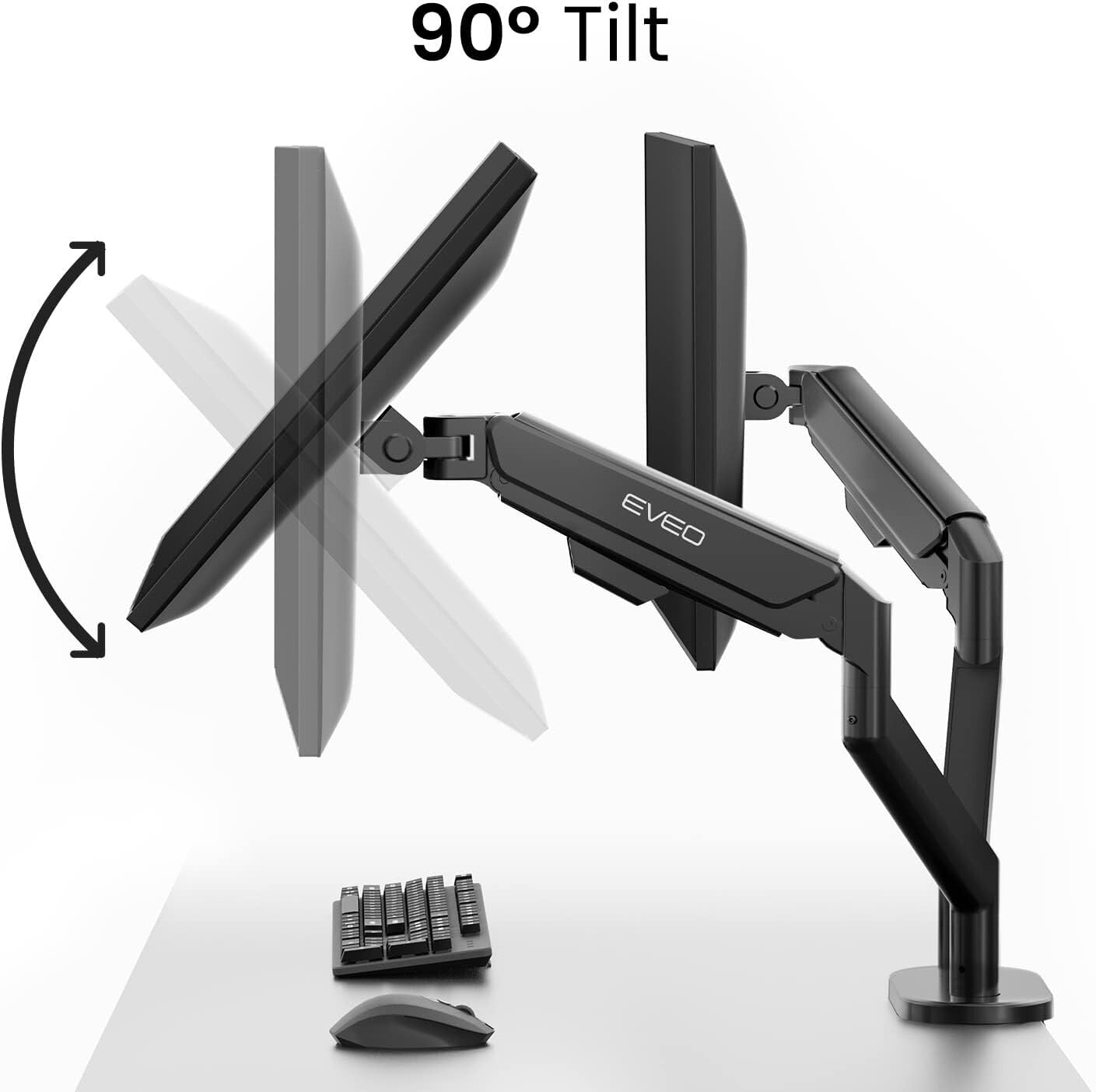 Alloy Steel Dual Monitor Mount with 360° Flexibility - Fits 14" to 35" Displays