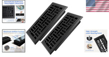Load image into Gallery viewer, Matte Black 4x10 Heavy Duty Floor Register with Adjustable Air Dampers - 2 Pack