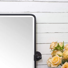 Load image into Gallery viewer, Beveled Rectangular Black Metal Framed Bathroom Mirror - 30x20" Tilting Design