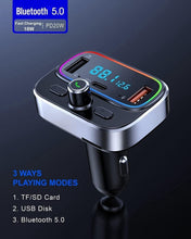 Load image into Gallery viewer, Bluetooth FM Transmitter with Dual Mics &amp; Fast Charging - Hands-Free Car Kit