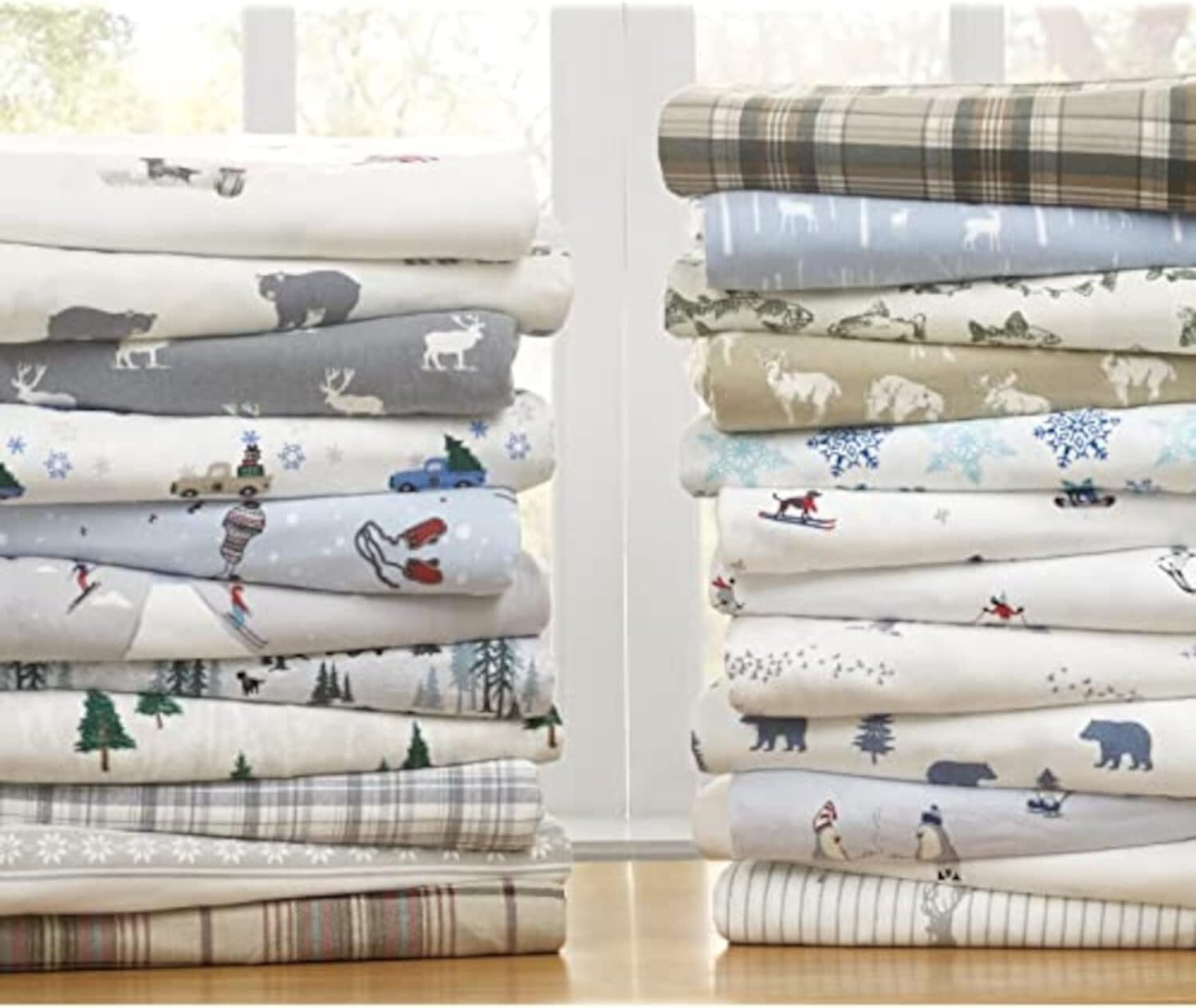 Breathable Cotton King Sheet Set with Charming Flannel Print - Giftable Luxury