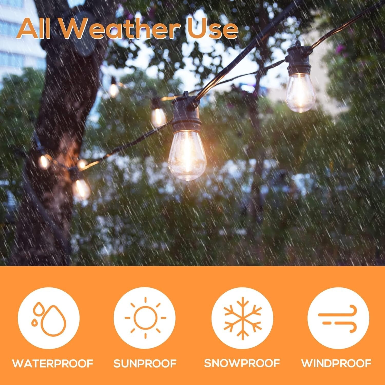 Elegant 96FT Patio Lights for Backyard Bliss - Weather-Resistant 32 LED Bulbs