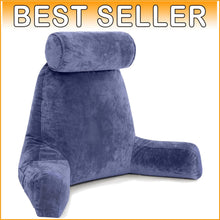 Load image into Gallery viewer, Versatile XXL Dark Blue Reading Pillow with Neck Support - Perfect for Lounging