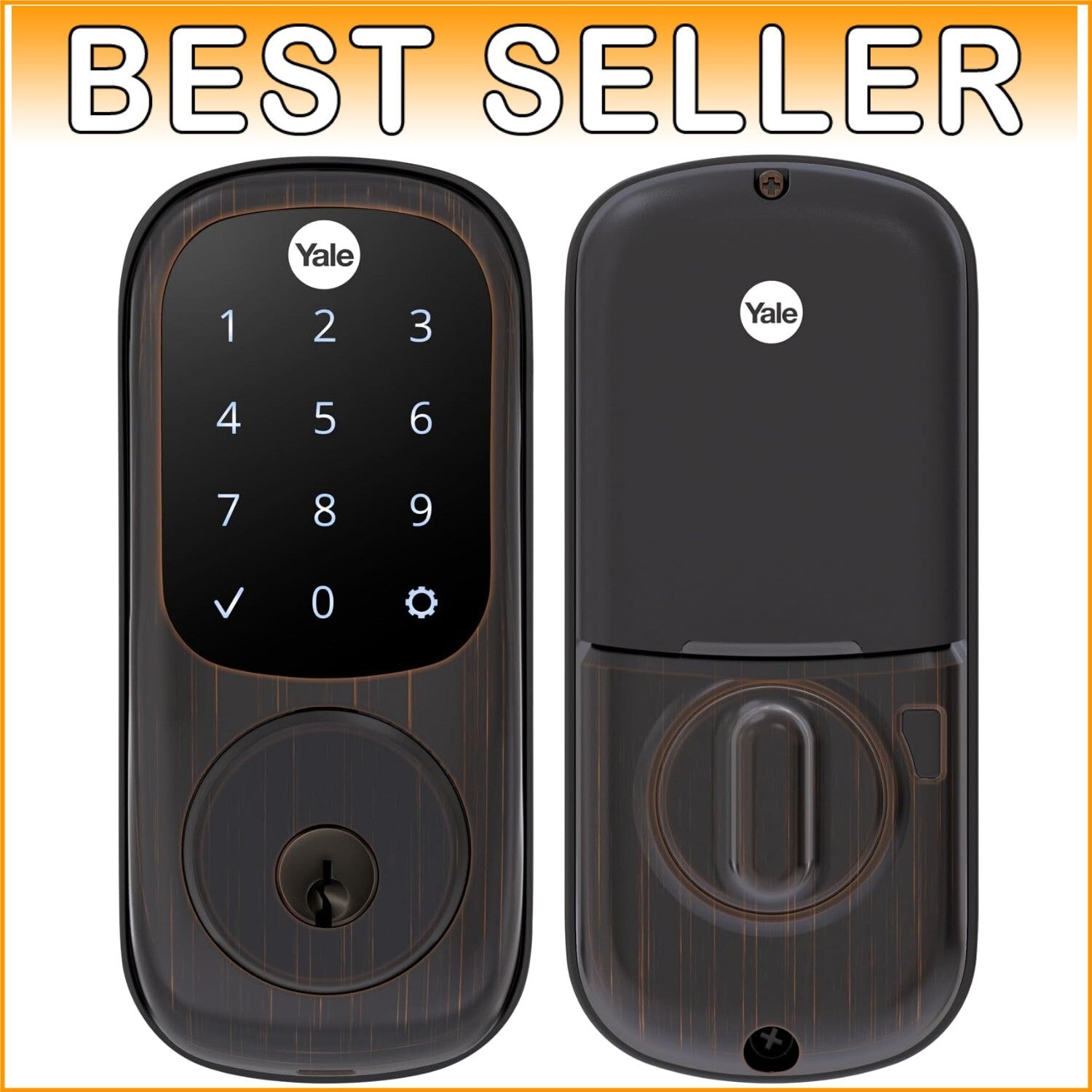 Easy-Install Bronze Deadbolt with Touchscreen Keypad - Safety & Style Combined