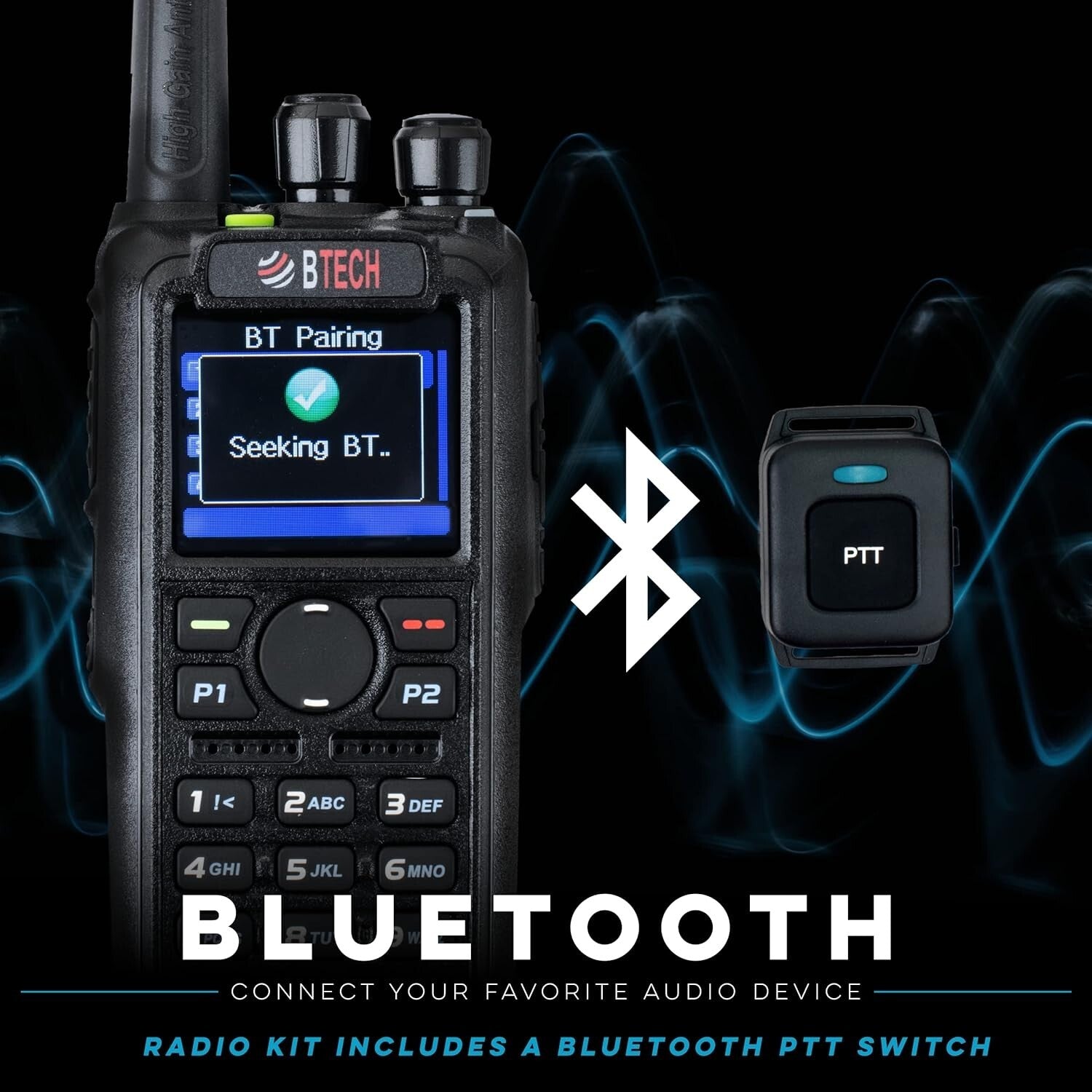 Advanced 7W VHF/UHF Two-Way Radio - Bluetooth, Waterproof & Talker Alias Feature
