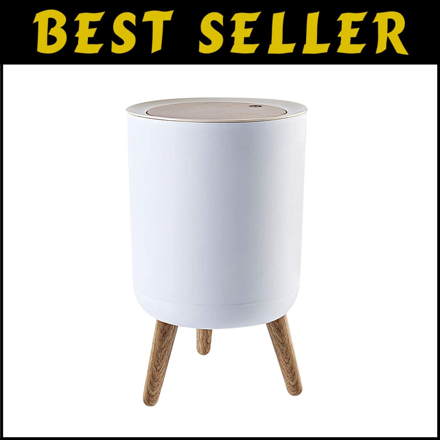 Compact Nordic Garbage Can - 1.8 Gallon Press-Top Trash Bin for Home & Office