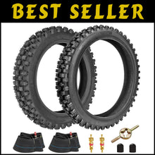 Load image into Gallery viewer, Heavy-Duty 60/100-14 + 80/100-12 Tires &amp; Inner Tubes for Smooth Motocross Rides