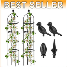 Load image into Gallery viewer, Lightweight 2-Pack 6ft Metal Garden Trellis - Quick Install for Climbing Plants