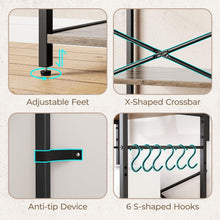 Load image into Gallery viewer, Versatile Kitchen Bakers Rack with Power Outlets &amp; 6 Hooks for Easy Organization