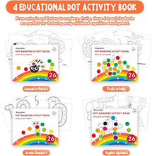 Load image into Gallery viewer, 12 Colors Washable Dot Markers with Activity Books - Safe Art Supplies for Kids