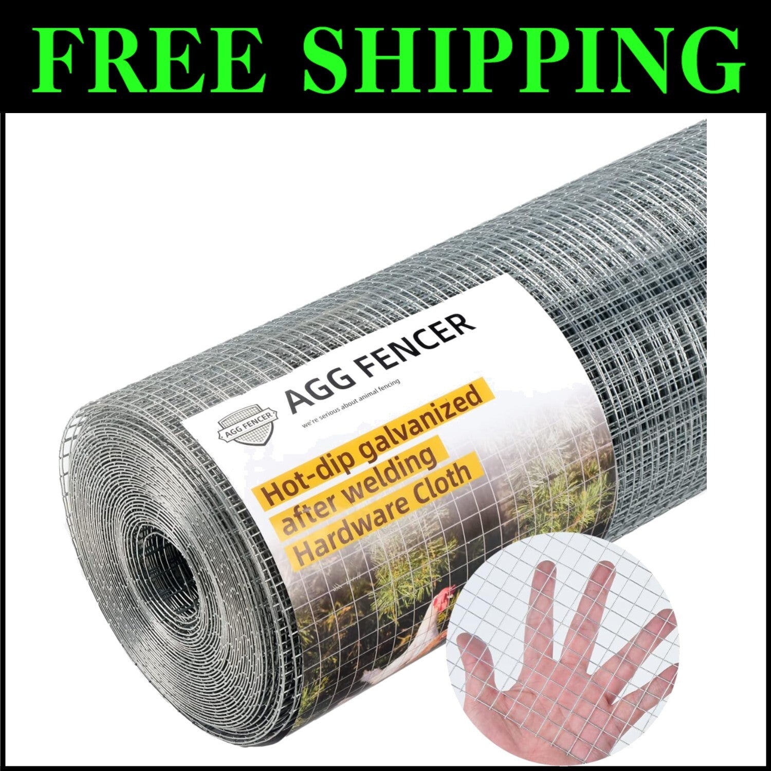 48in x 100ft Galvanized Hardware Cloth - Durable 1/2 inch Chicken Wire Fencing