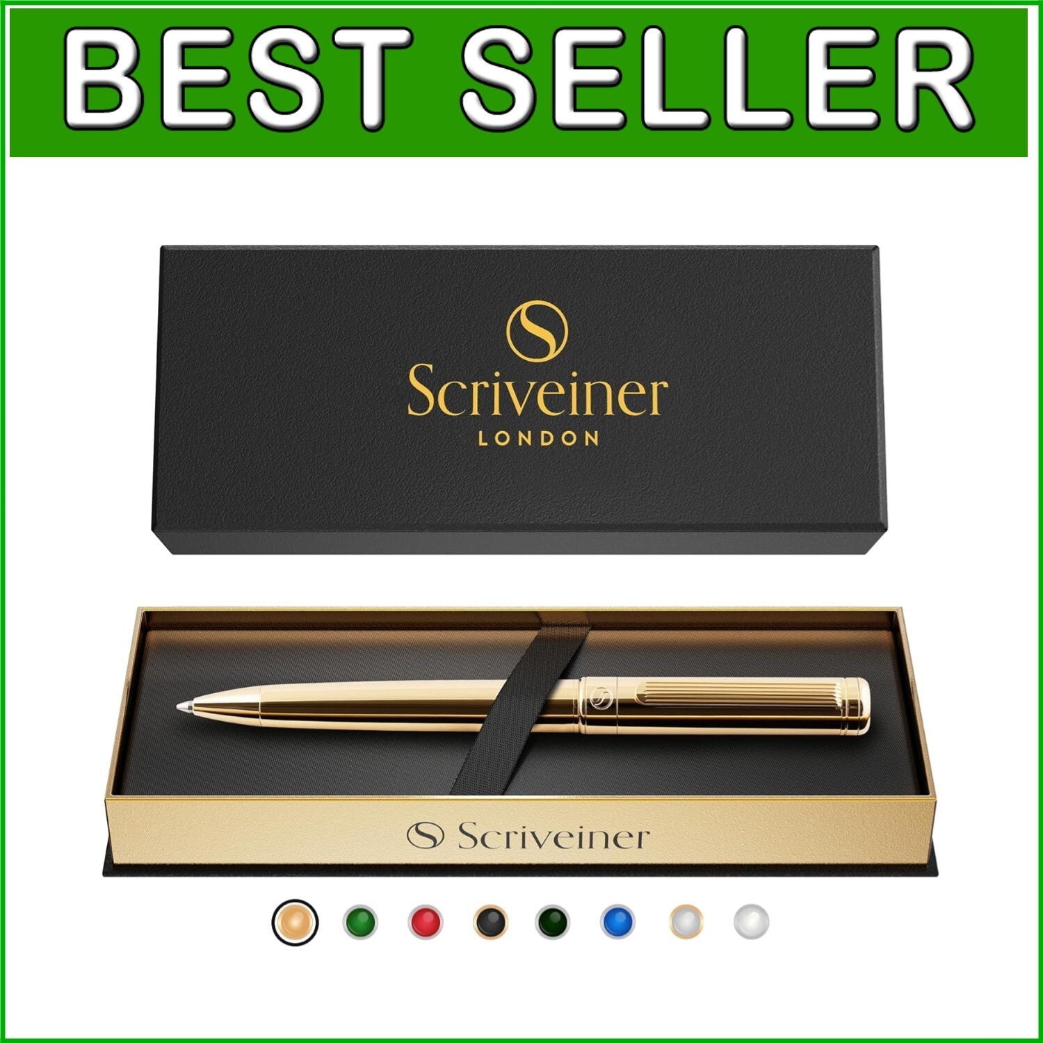 Stylish Gold Ballpoint Pen with Schmidt Black Refill - Sophisticated Design