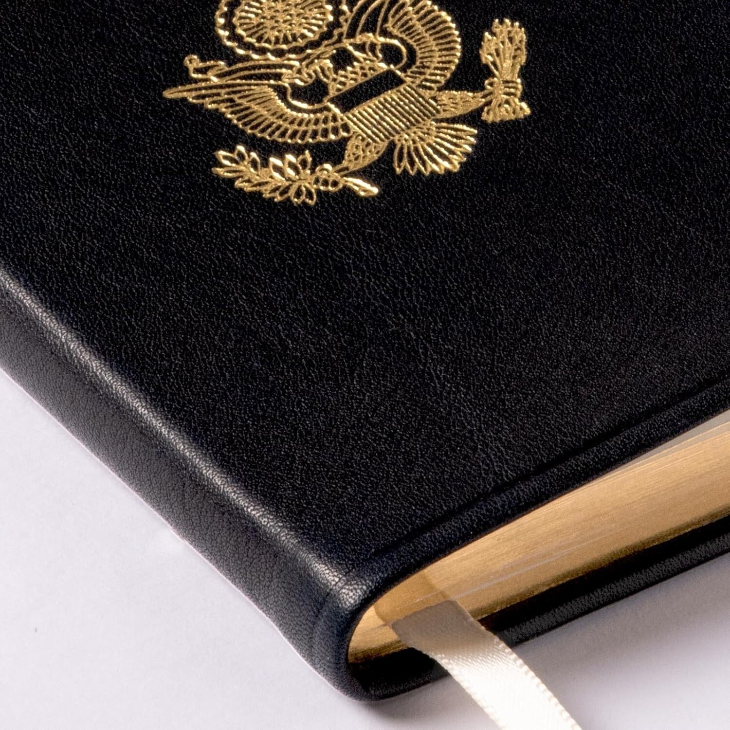 Elegant U.S. Constitution Book in Full-Grain Calfskin Leather | Gift-Ready Box
