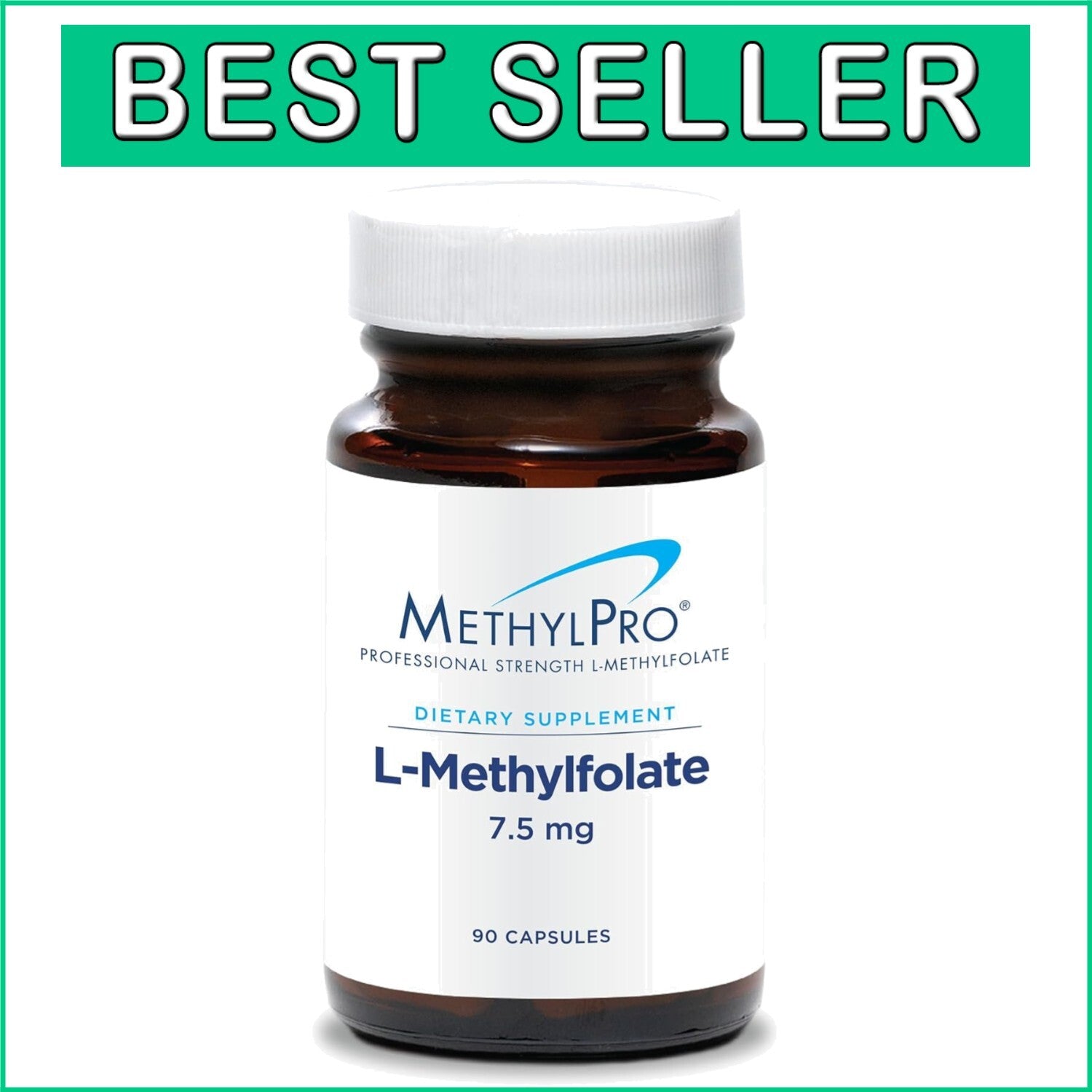 Bioavailable 7.5mg L-Methylfolate - 90 Capsules for Optimal Folate Absorption