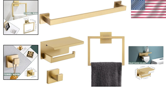 Modern Wall-Mounted Bathroom Towel Bar Set - Rust and Corrosion Resistant