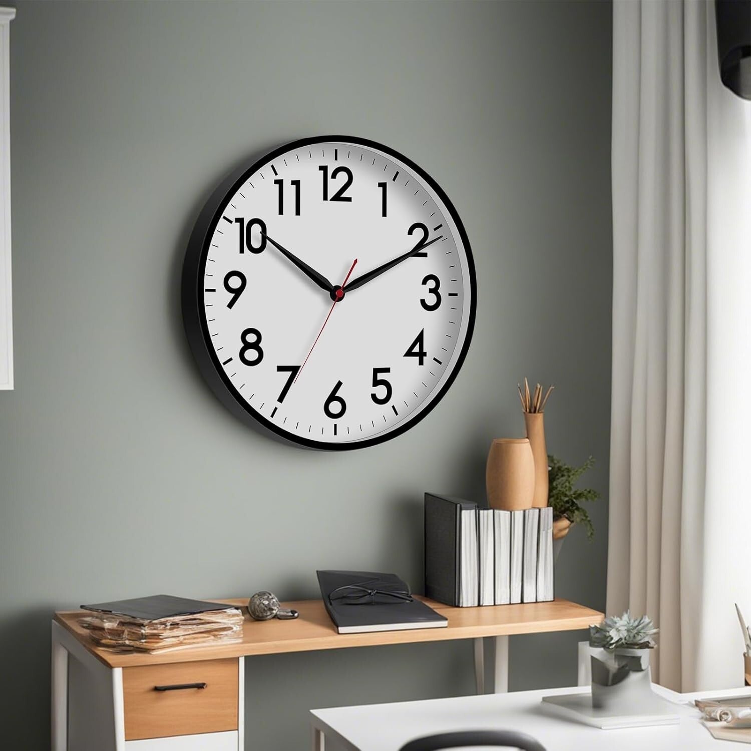 Modern 16" Wall Clock with Silent Sweep Movement - Ideal for Indoor/Outdoor Use