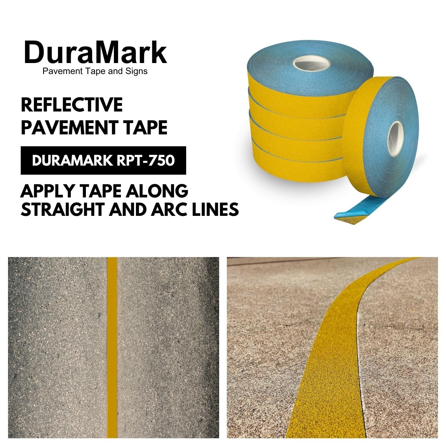 Durable Reflective Marking Tape for Crosswalks & Parking Spaces - 2" x 108 Feet