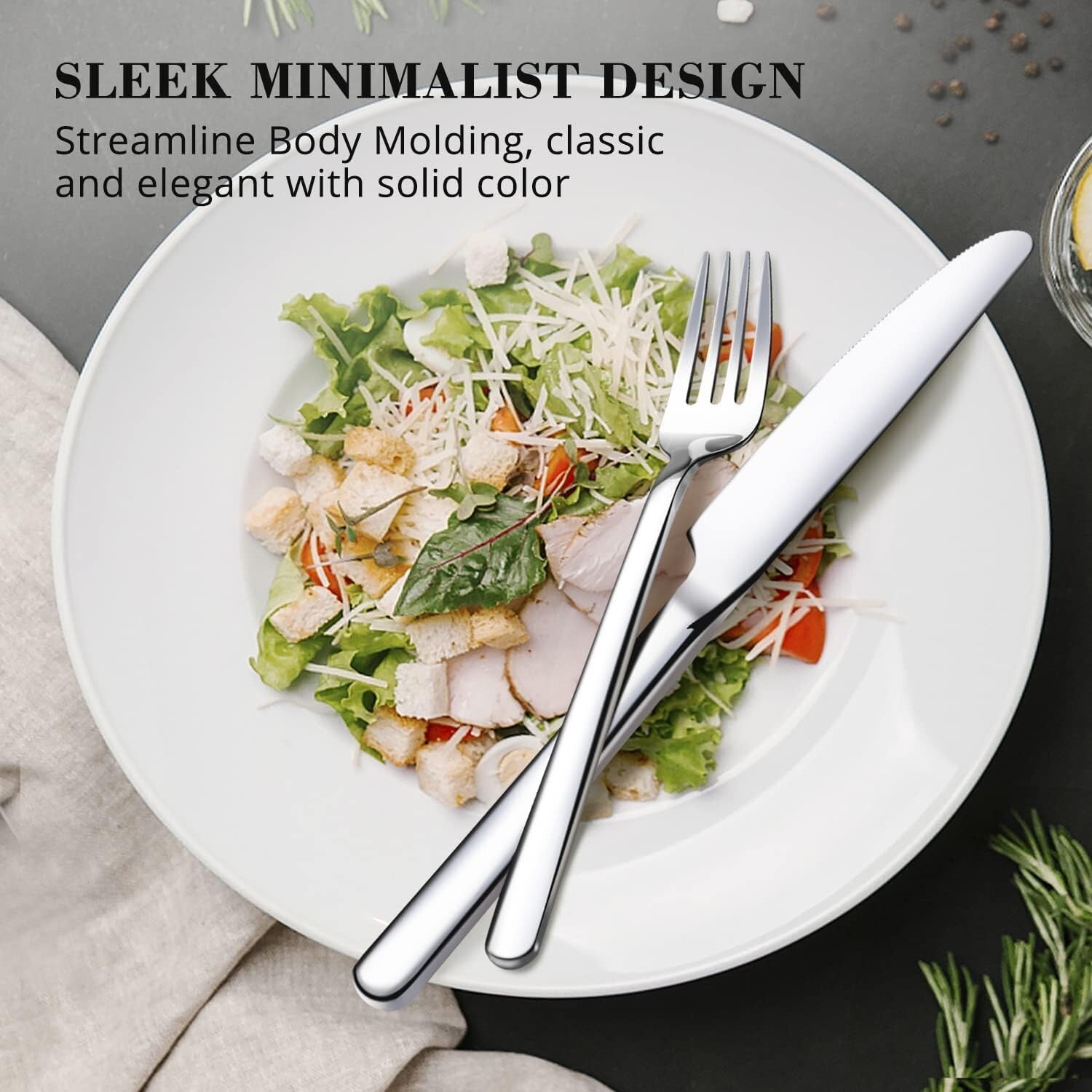 18/10 Stainless Steel 60-Piece Cutlery Set - Dishwasher Safe and Rust Resistant