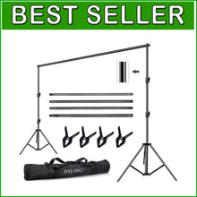 Load image into Gallery viewer, Heavy Duty 12ft x 10ft Photography Backdrop Support System with Clamps included